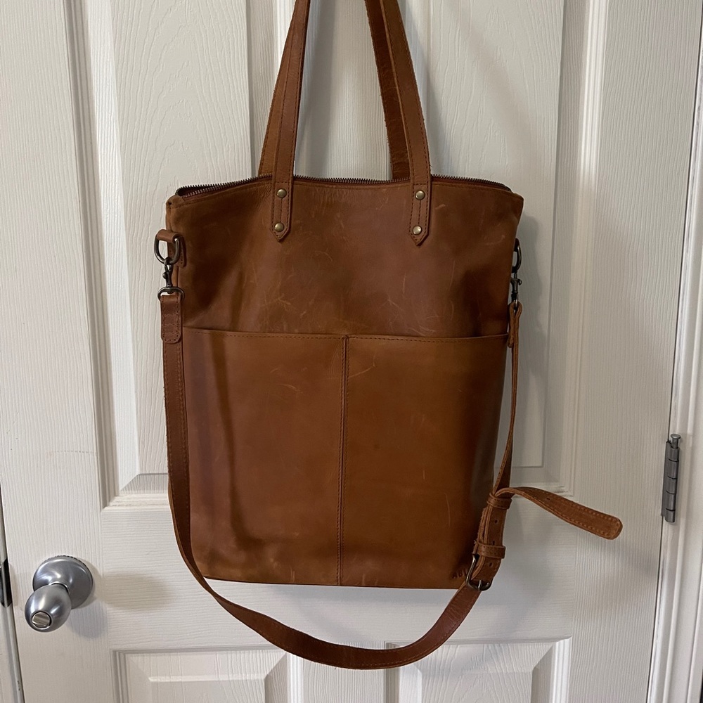Able Chaltu crossbody tote chestnut